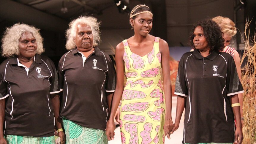 Indigenous designs on show at the Darwin Aboriginal Art Fair.