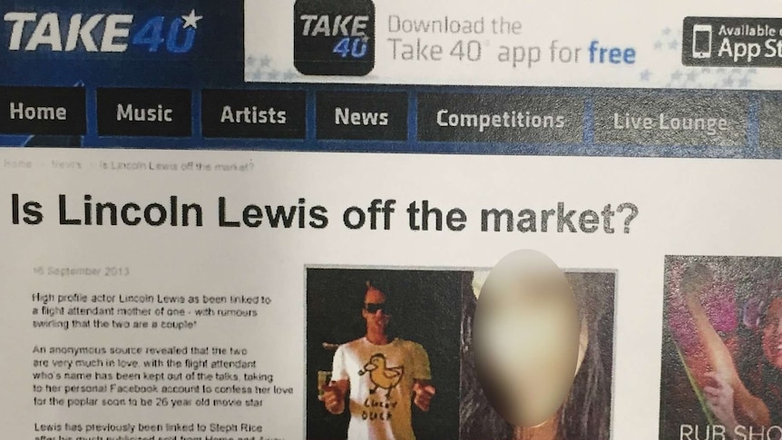A fake article made by the catfish with the headline "Is Lincoln Lewis off the market?"