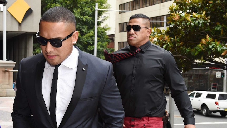 Jamil Hopoate entering court with father John