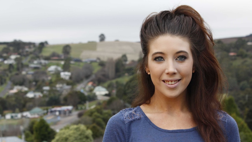 Mikayla Kenzie at her home in Forth, northern Tasmania