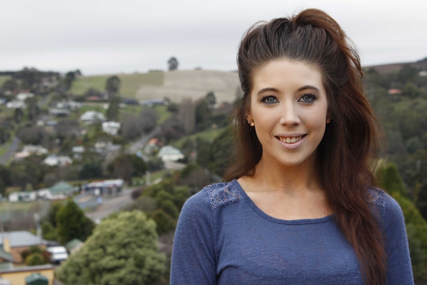 Mikayla Kenzie at her home in Forth, northern Tasmania