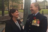 (LtoR) Former Army Sergeant Kym Whalley and RAAF Squadron Leader Samantha Freebairn
