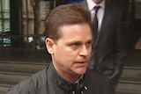 Jockey Danny Nikolic outside Melbourne Magistrate's Court.