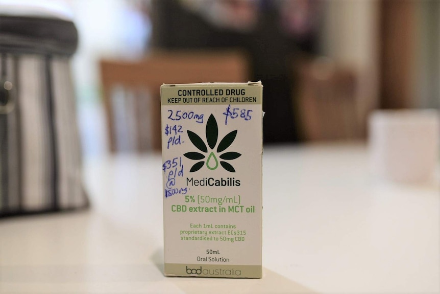A box of medicinal cannabis on a table