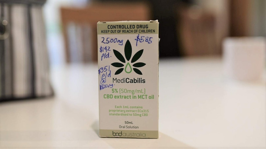 A box of medicinal cannabis on a table