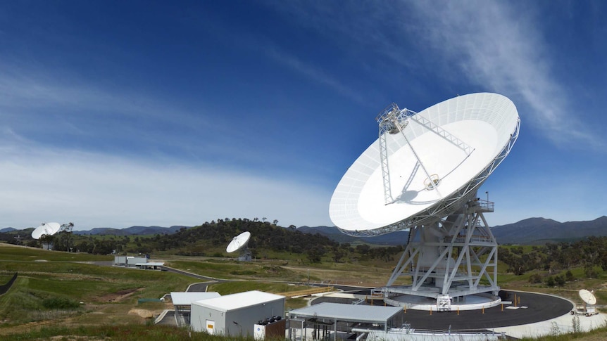 A satellite dish at Canberra's Deep Space Communication Complex at Tidbinbilla.