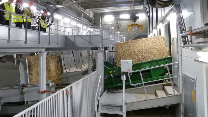 Straw entering a power plant