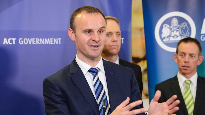 Andrew Barr at ACT Budget lock up