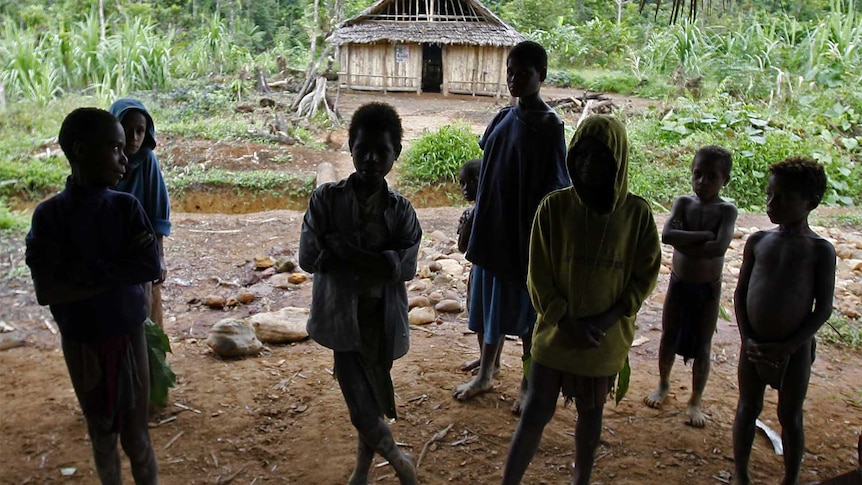 Children of the Andai tribe in East Sepik, PNG