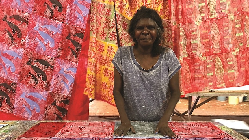 Artist Lucy Yarawanga, whose work will be on display at a textiles exhibition in Paris.