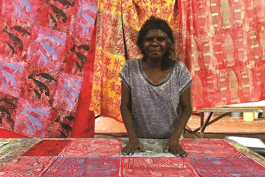 Artist Lucy Yarawanga, whose work will be on display at a textiles exhibition in Paris.