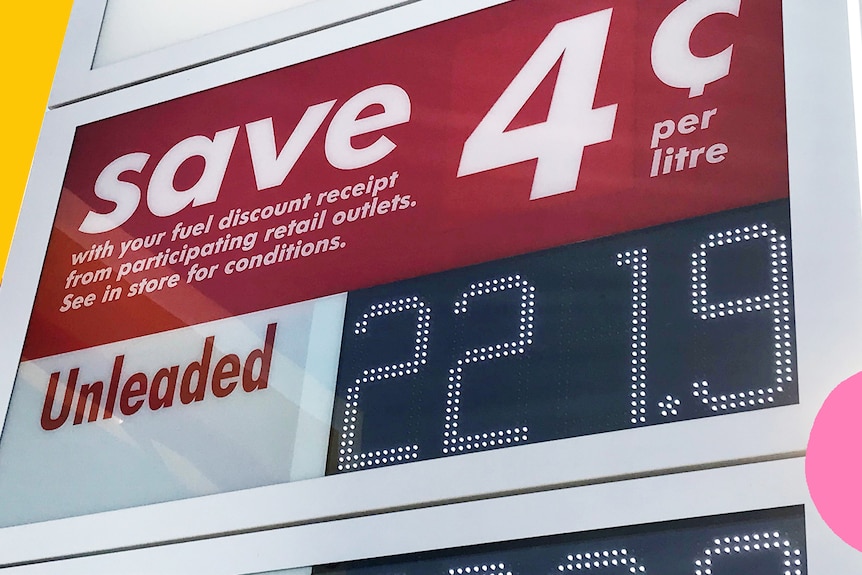 Graphic of unleaded petrol selling at 221.9 cents a litre at a Shell service station in Adelaide.