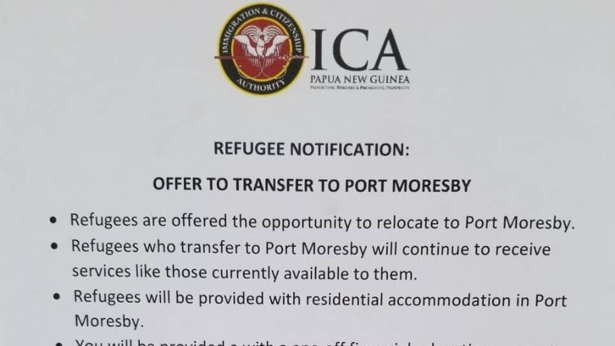 A copy of a notification from the Immigration and Citizenship Authority of Papua New Guinea.