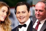 Actors Amber Heard and Johnny Depp, and Deputy Prime Minister Barnaby Joyce.