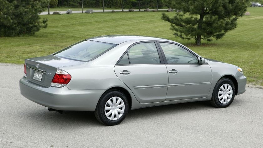 a silver camry sedan