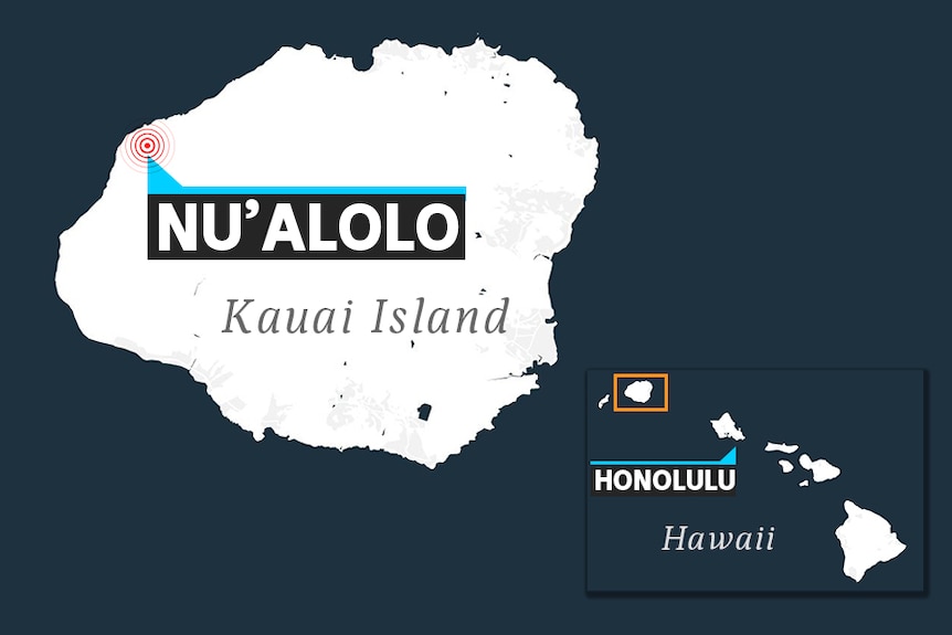 A map of Kauai Island, Hawaii