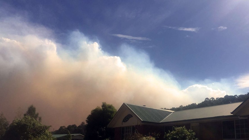 Bushfire smoke south of Huonville