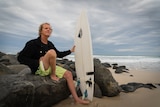 Dale Taylor, Australian Adaptive Surfing Championship winner on Carabita Beach, NSW.