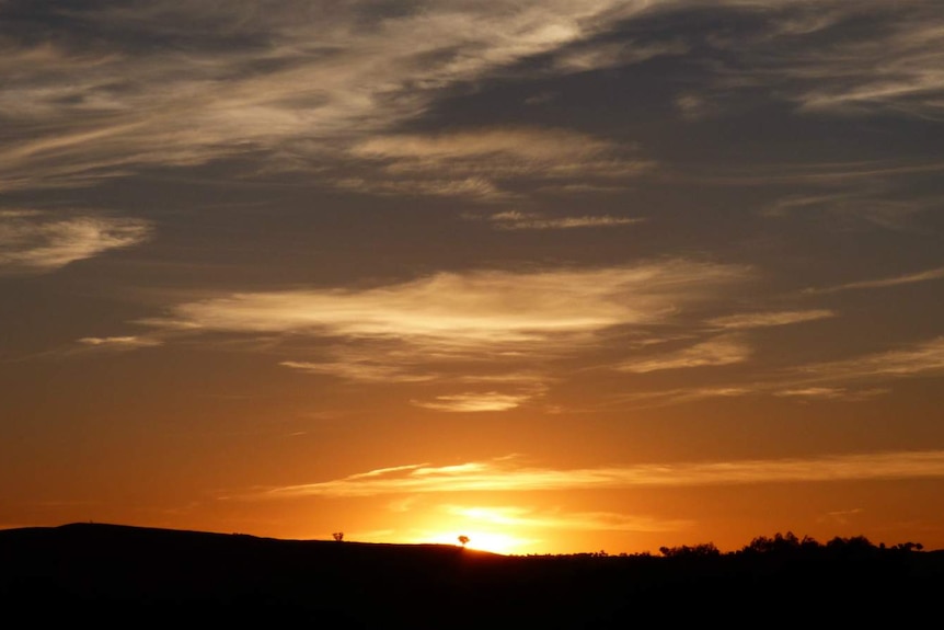 A sunset near the NSW southern tablelands town of Jugiong.