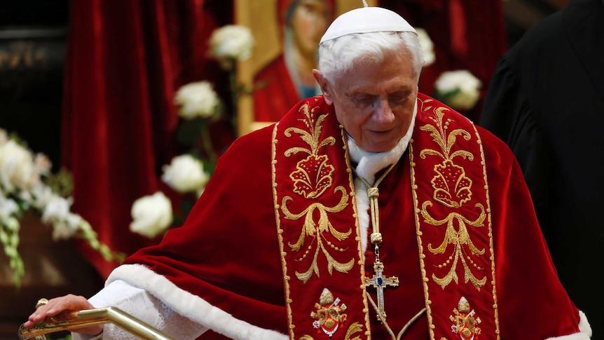 Pope Benedict XVI in red vestments