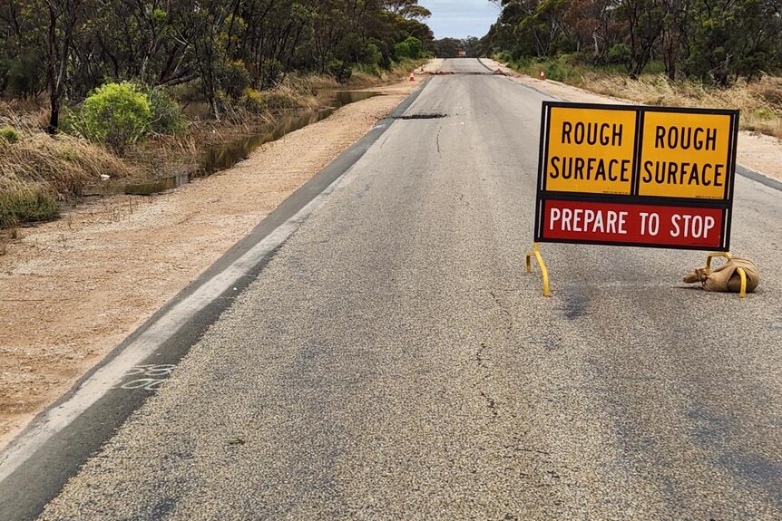 Road closed sign