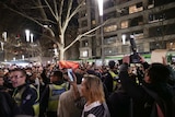 Police officers were forced to separate the two groups in Melbourne.