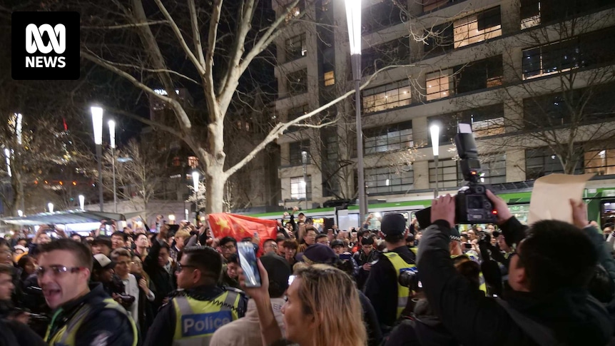 Rival protesters clash at pro-Hong Kong rallies in Melbourne and Adelaide