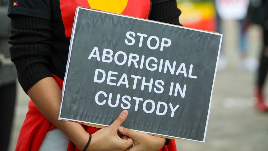 Protester at Black Lives Matter rally in Perth