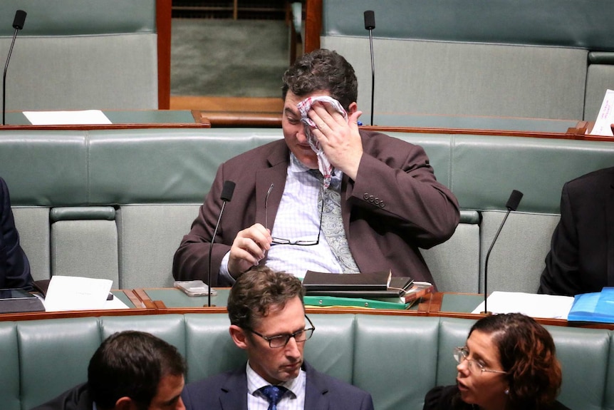 George Christensen mops his brow