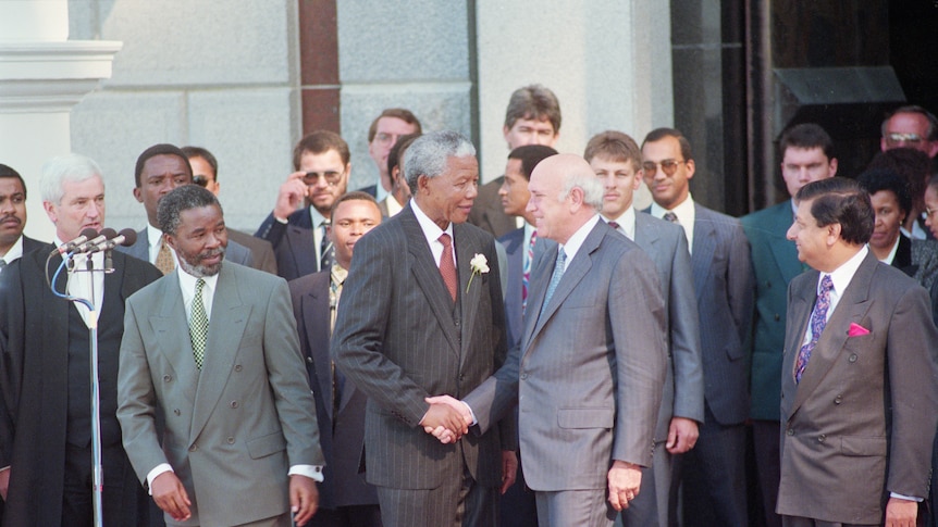 F.W. De Klerk Shaking Hands with Nelson Mandela 