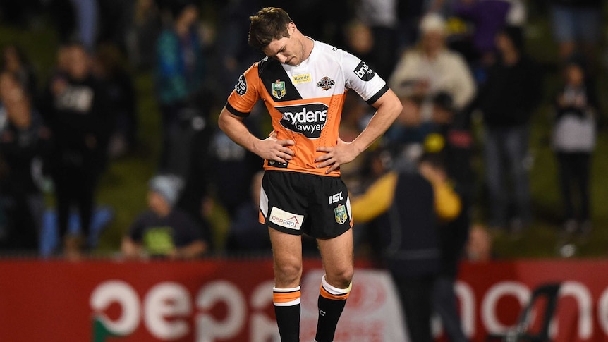 Mitchell Moses playing for Wests Tigers in 2016