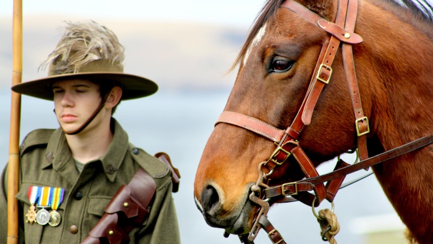 Anzac Day service in Hobart.