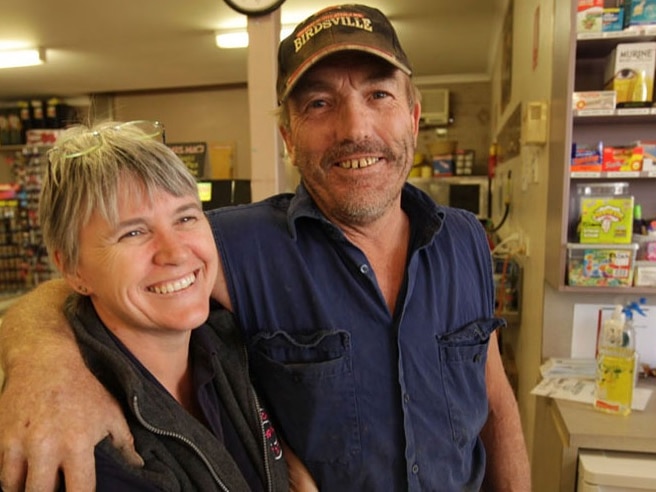 Bronwynne and Peter Barnes at the Birdsville Roadhouse