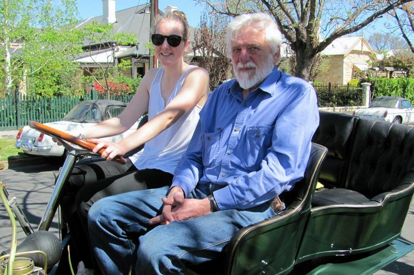 Youngest driver in the oldest car taking part in the Bay to Birdwood Run