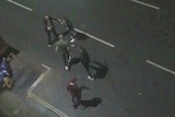 CCTV footage filmed from above shows Ben Stokes in an altercation on the street.