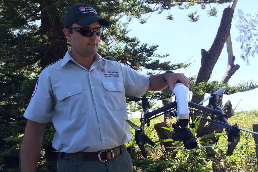 A drone that will be used to track sharks on the NSW north coast.