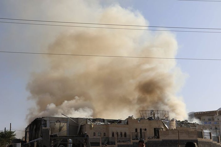 An airstrike on a funeral hall packed with mourners in Yemen's capital