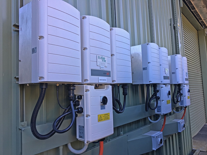 The solar system inverter installed at the MPC Alphadale factory.