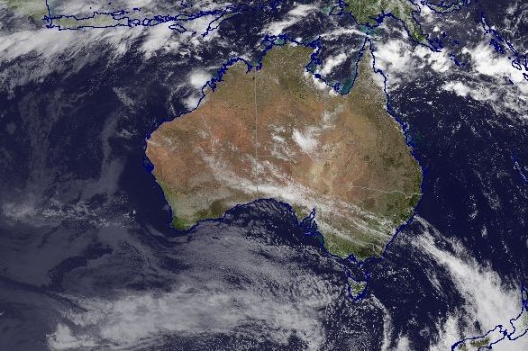 Satellite image showing Queensland clear of cloud
