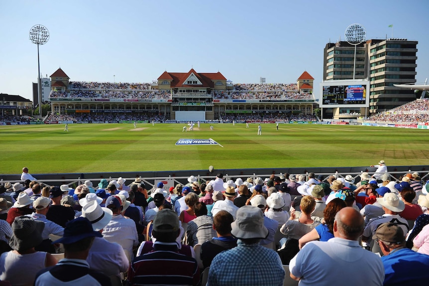 Fans at Trent Bridge watch on during day two of the first Ashes Test