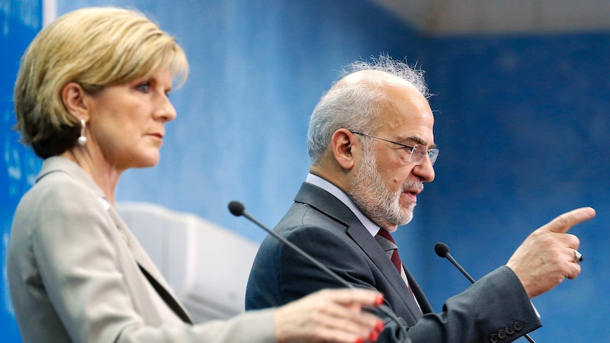 Foreign Minister Julie Bishop and Iraqi foreign minister Ibrahim al-Jaafari