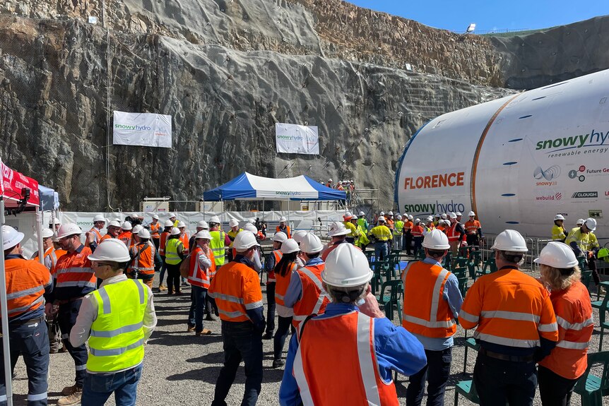 A 143-metre-long tunnel boring machine is officially opened and ready to start drilling into the earth