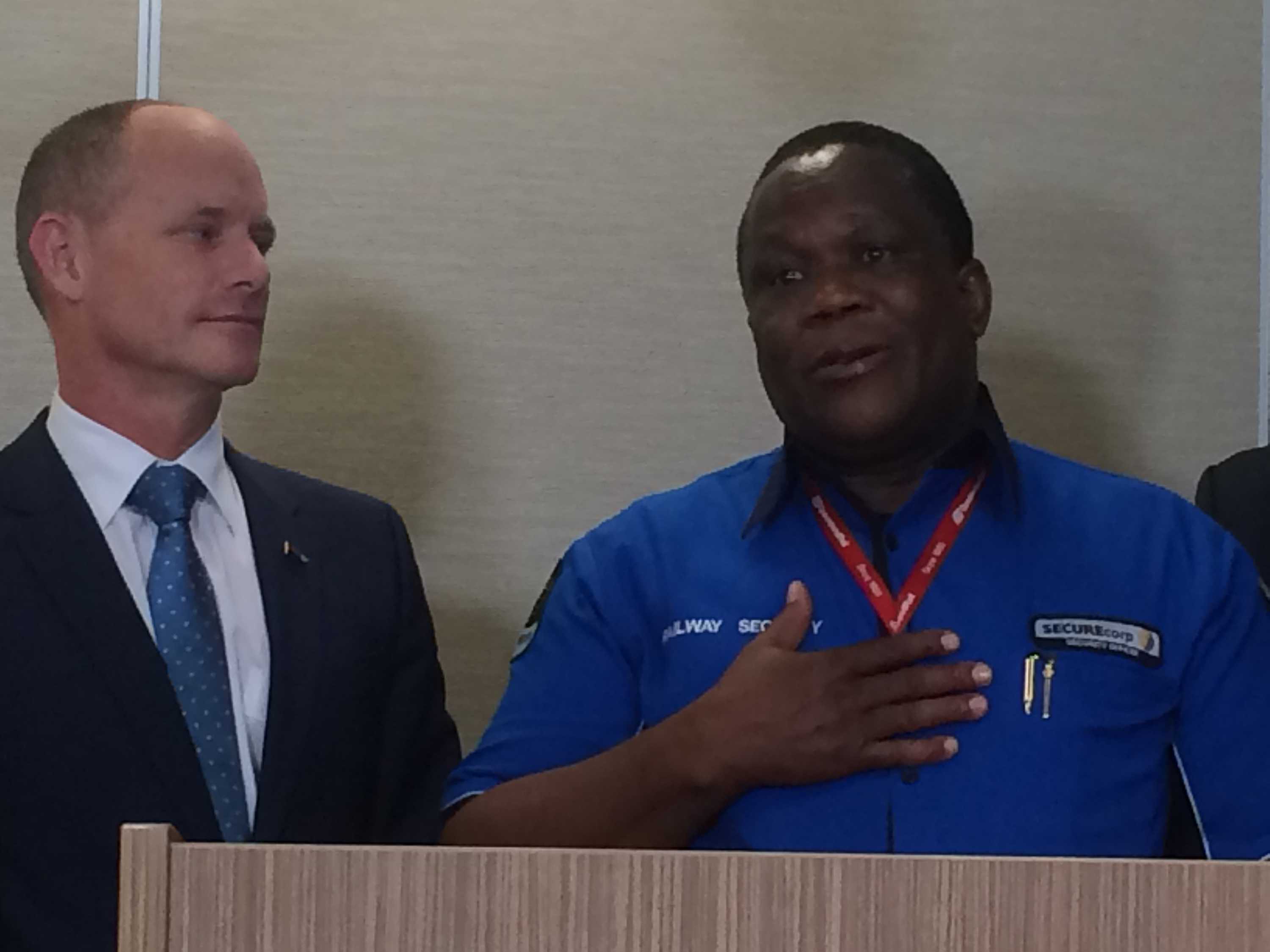 Racially abused train security guard says apology can be directed to ...