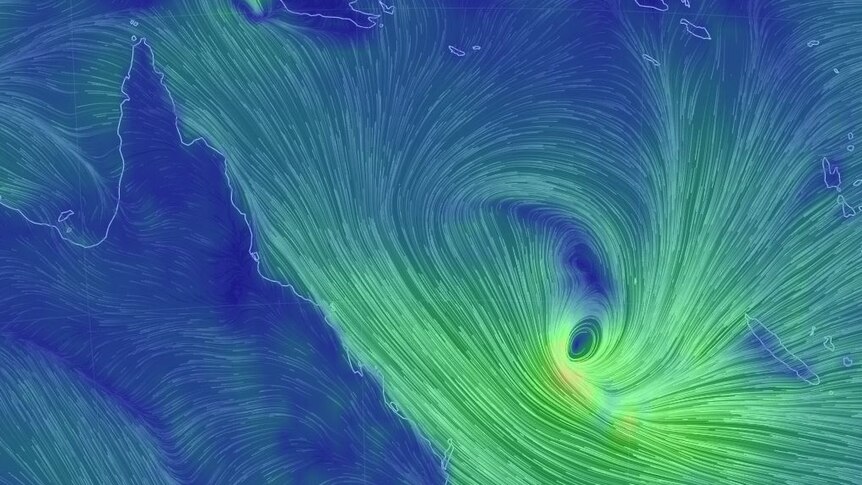 Tropical Cyclone Linda tracks towards the Queensland coast.