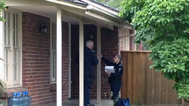 Police outside Terry Bailey's home