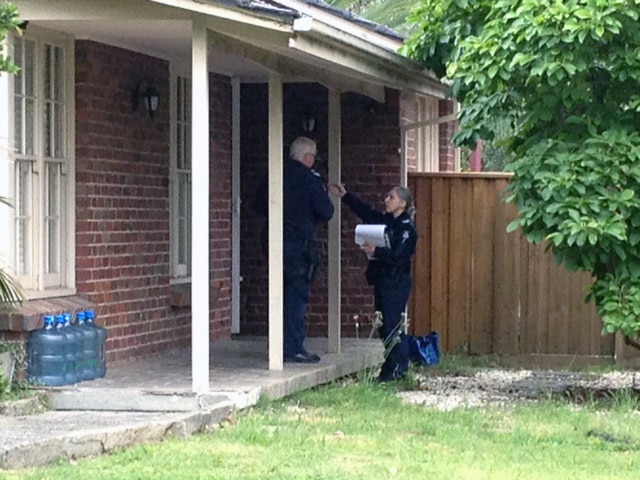 Police outside Terry Bailey's home