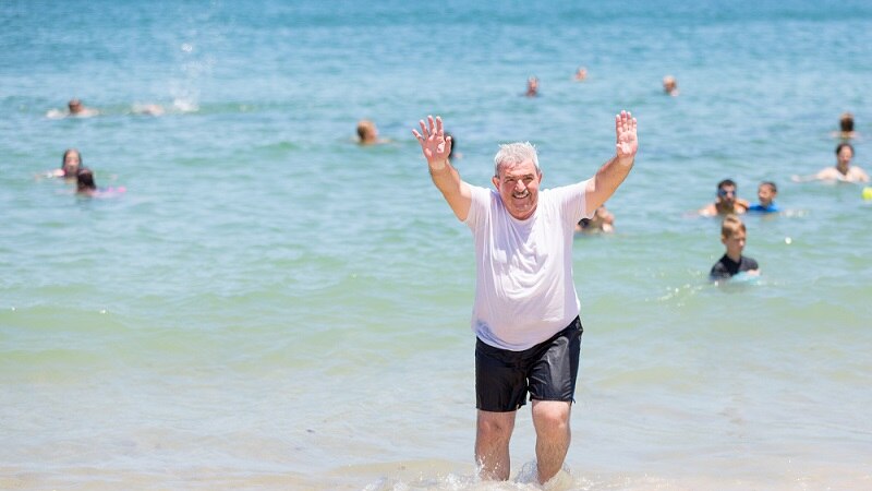 Syrian refugee Joseph Ghazal was one of 100 refugees who went on the trip to Caloundra.