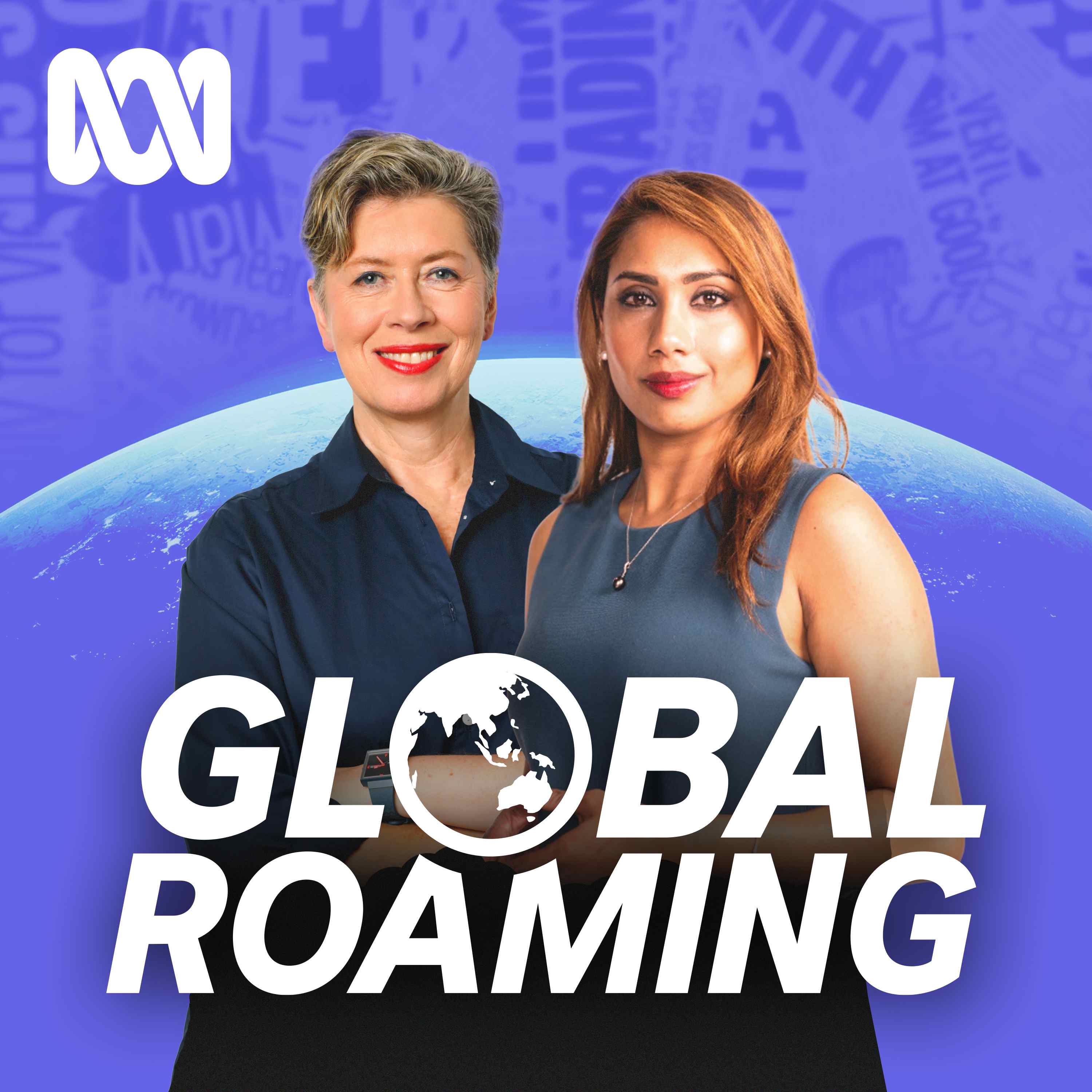 Two women standing looking at the camera with the words Global Roaming at the forefront