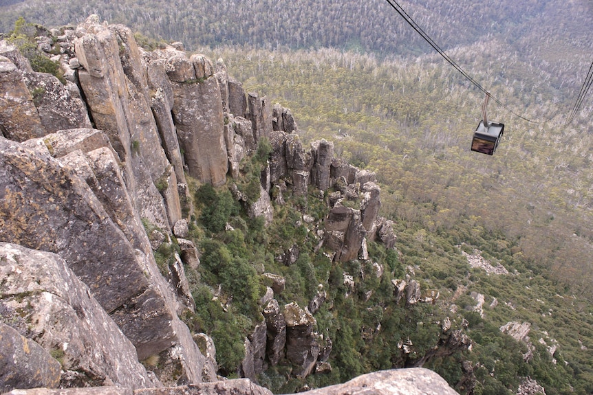 Cable car near summit.