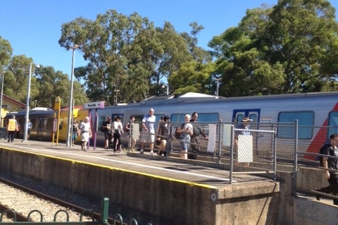 Train at Woodville Railway Station in Adelaide's west